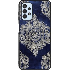 Coque Samsung Galaxy A13 5G - Silicone rigide noir Cream Flower Moroccan
