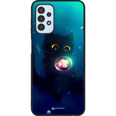 Hülle Samsung Galaxy A13 5G - Silikon schwarz Cute Cat Bubble