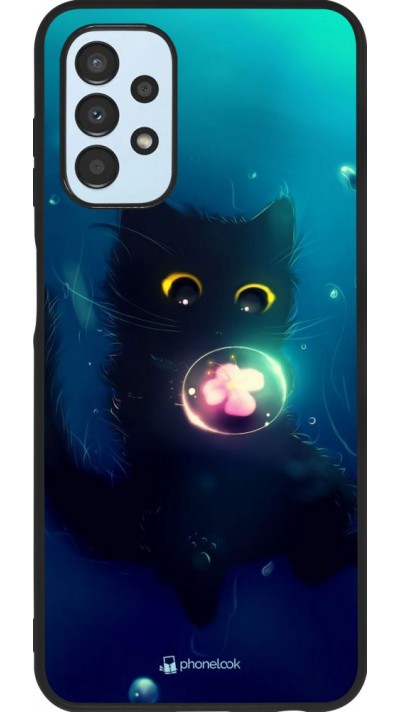 Hülle Samsung Galaxy A13 5G - Silikon schwarz Cute Cat Bubble