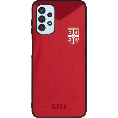 Samsung Galaxy A13 Case Hülle - Silikon schwarz Serbien 2022 personalisierbares Fussballtrikot