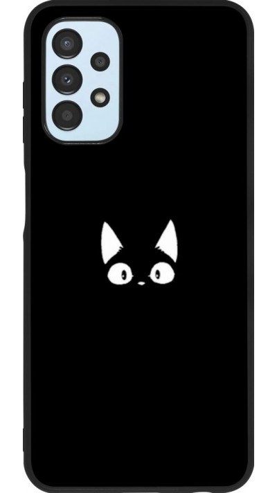 Hülle Samsung Galaxy A13 5G - Silikon schwarz Funny cat on black