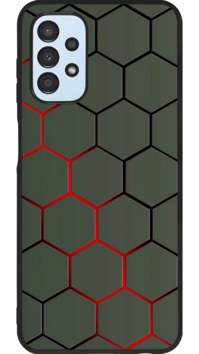 Hülle Samsung Galaxy A13 5G - Silikon schwarz Geometric Line red