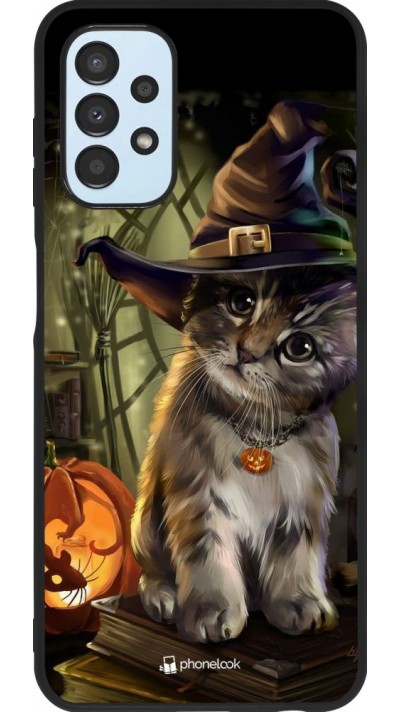Hülle Samsung Galaxy A13 5G - Silikon schwarz Halloween 21 Witch cat