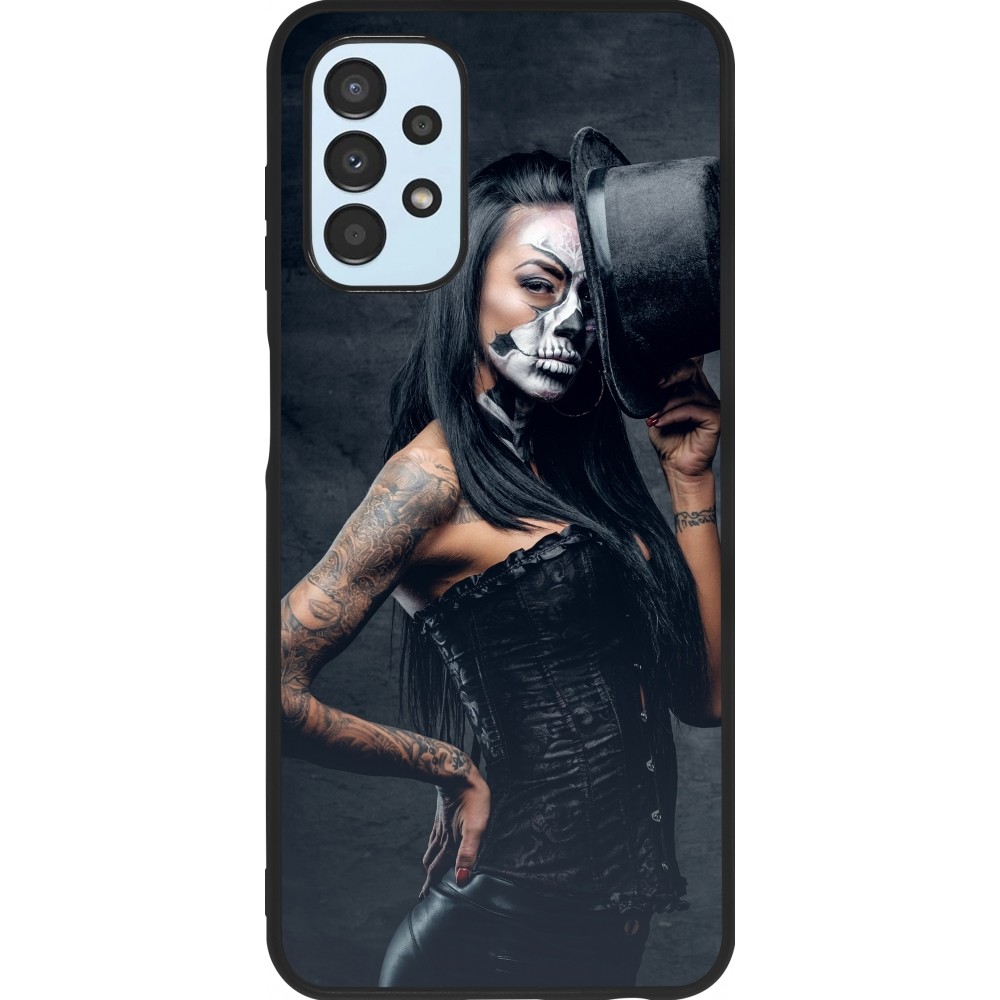Coque Samsung Galaxy A13 5G - Silicone rigide noir Halloween 22 Tattooed Girl
