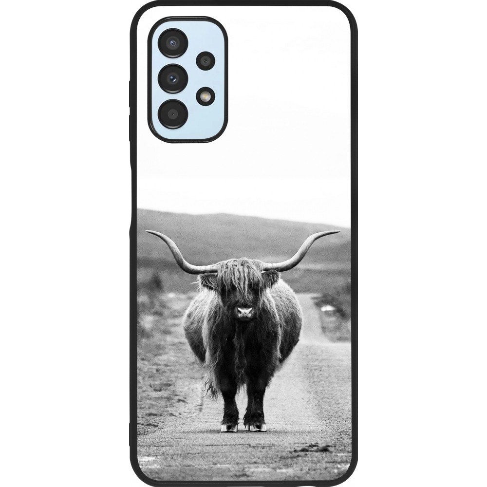 Hülle Samsung Galaxy A13 5G - Silikon schwarz Highland cattle