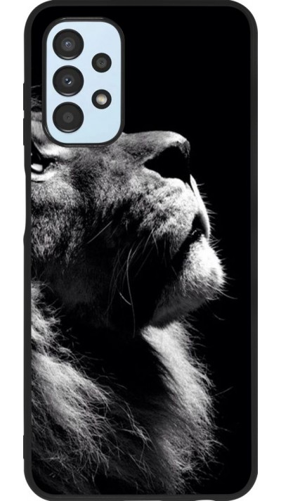 Hülle Samsung Galaxy A13 5G - Silikon schwarz Lion looking up