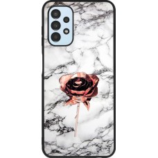 Coque Samsung Galaxy A13 5G - Silicone rigide noir Marble Rose Gold