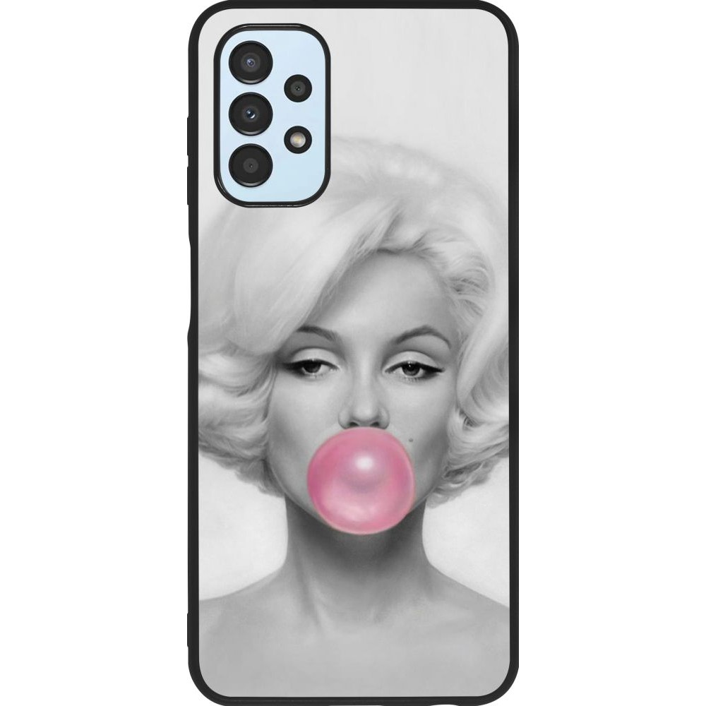 Coque Samsung Galaxy A13 5G - Silicone rigide noir Marilyn Bubble
