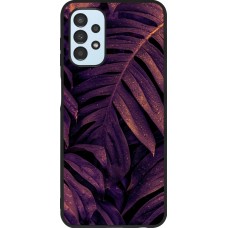 Coque Samsung Galaxy A13 5G - Silicone rigide noir Purple Light Leaves