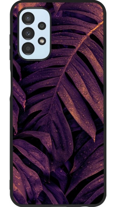 Coque Samsung Galaxy A13 5G - Silicone rigide noir Purple Light Leaves