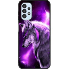 Coque Samsung Galaxy A13 5G - Silicone rigide noir Purple Sky Wolf
