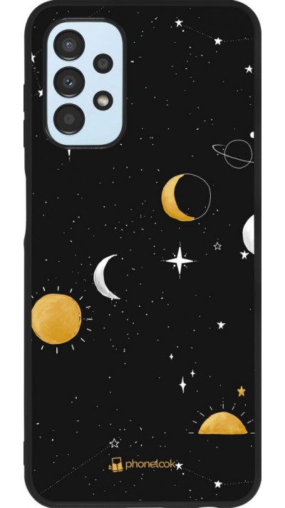 Coque Samsung Galaxy A13 5G - Silicone rigide noir Space Vector