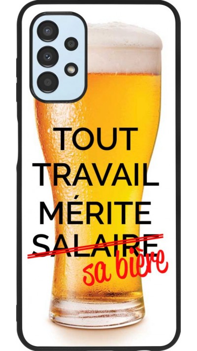 Coque Samsung Galaxy A13 5G - Silicone rigide noir Tout travail mérite sa bière