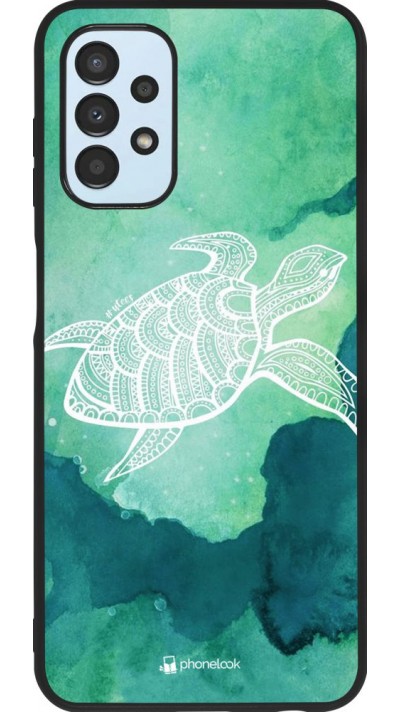 Hülle Samsung Galaxy A13 5G - Silikon schwarz Turtle Aztec Watercolor