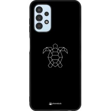 Coque Samsung Galaxy A13 5G - Silicone rigide noir Turtles lines on black