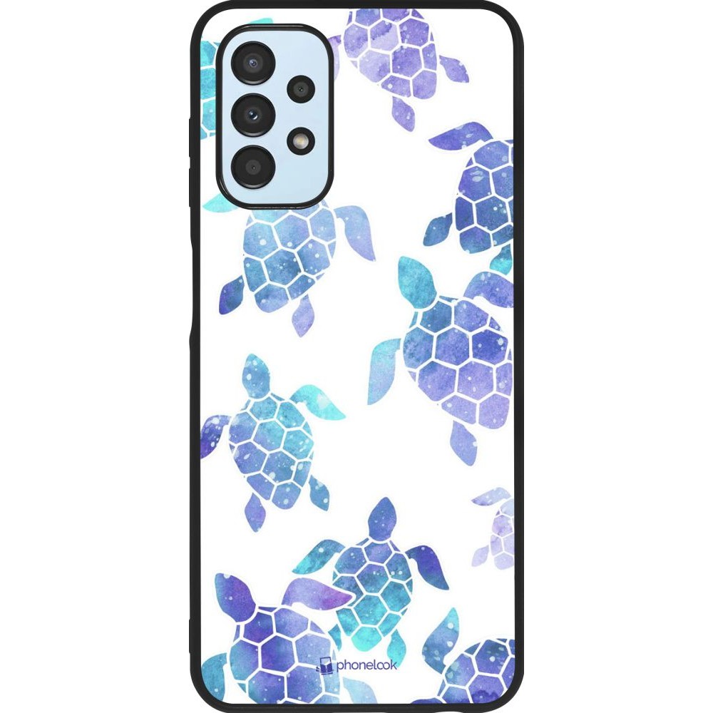 Coque Samsung Galaxy A13 5G - Silicone rigide noir Turtles pattern watercolor