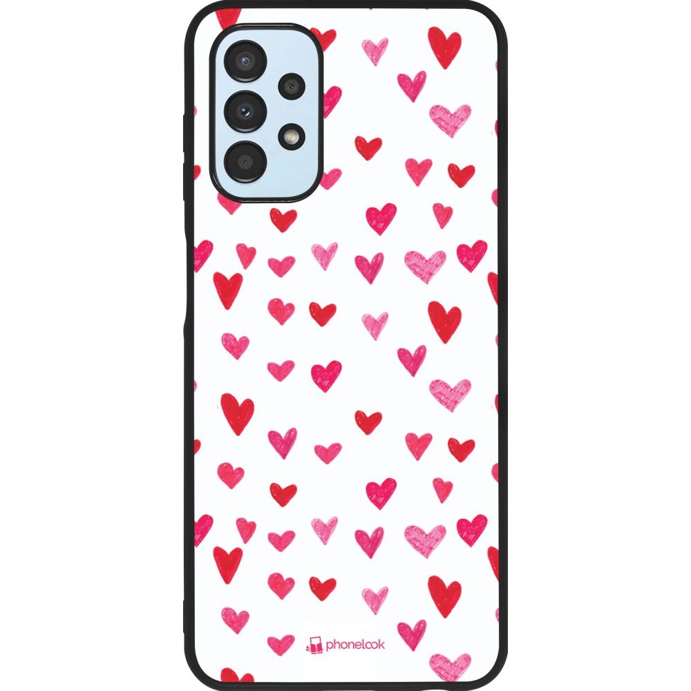 Hülle Samsung Galaxy A13 5G - Silikon schwarz Valentine 2022 Many pink hearts