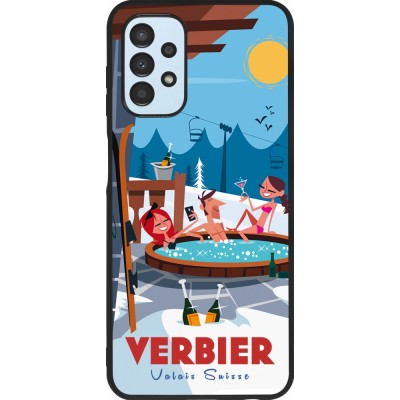 Samsung Galaxy A13 Case Hülle - Silikon schwarz Verbier Mountain Jacuzzi