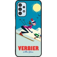Coque Samsung Galaxy A13 5G - Silicone rigide noir Verbier Ski Downhill