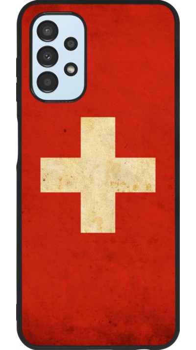 Hülle Samsung Galaxy A13 5G - Silikon schwarz Vintage Flag SWISS