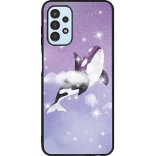 Coque Samsung Galaxy A13 5G - Silicone rigide noir Whale in sparking stars