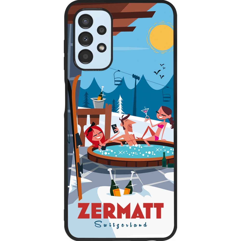 Coque Samsung Galaxy A13 5G - Silicone rigide noir Zermatt Mountain Jacuzzi