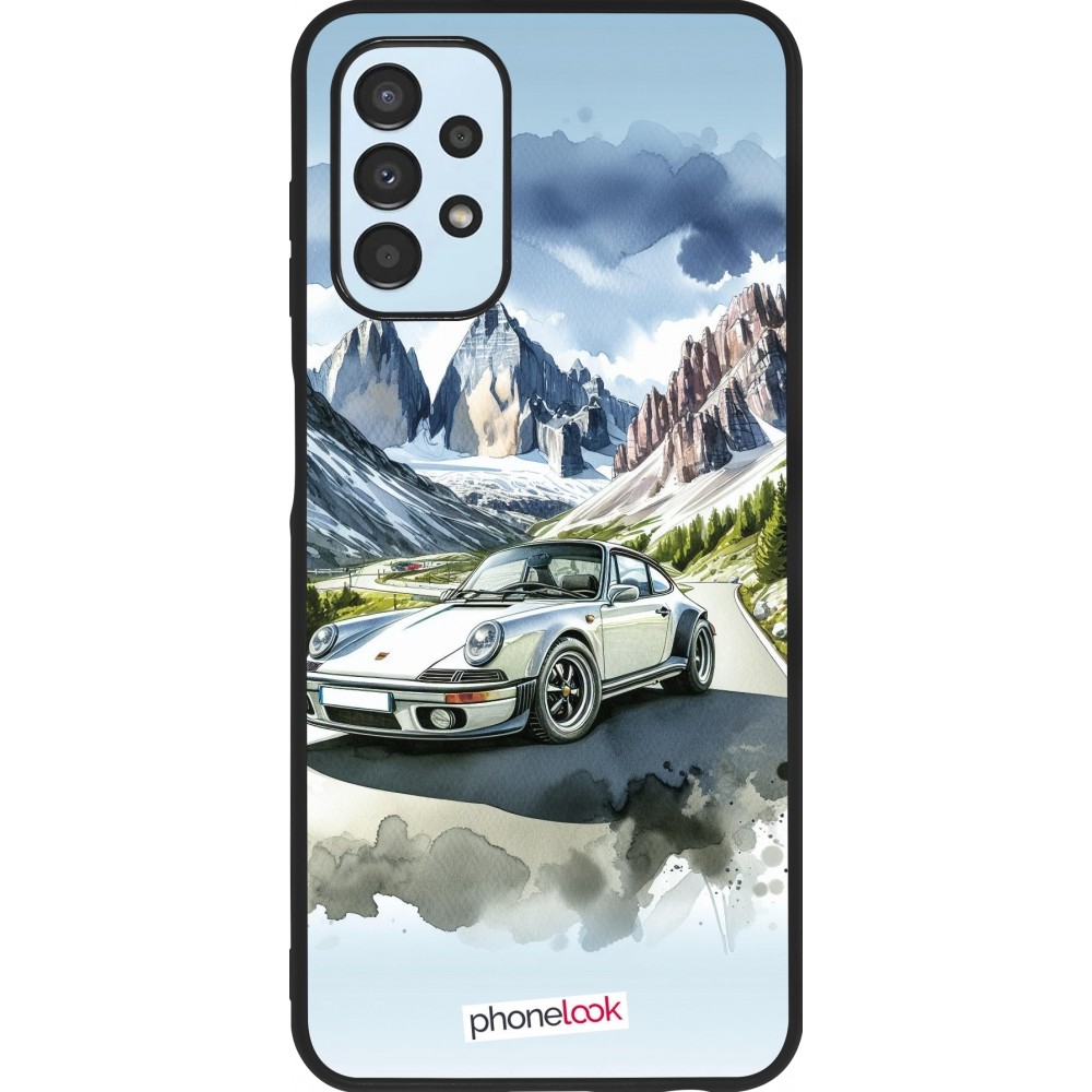 Samsung Galaxy A13 5G Case Hülle - Silikon schwarz Porsche 911 Berg Aquarell