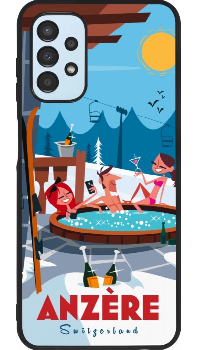 Coque Samsung Galaxy A13 5G - Silicone rigide noir Anzère Mountain Jacuzzi