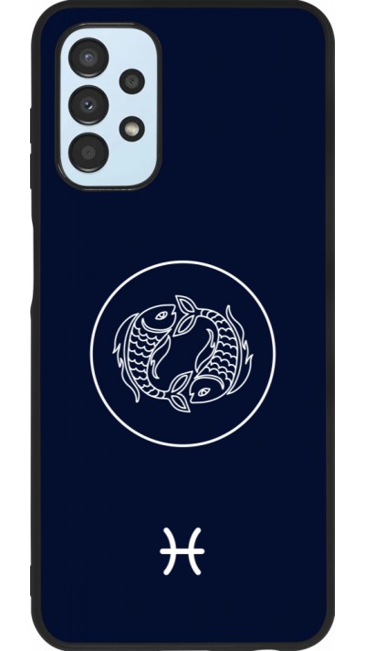 Coque Samsung Galaxy A13 5G - Silicone rigide noir Astrologie Poissons