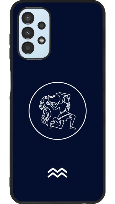 Coque Samsung Galaxy A13 5G - Silicone rigide noir Astrologie Verseau