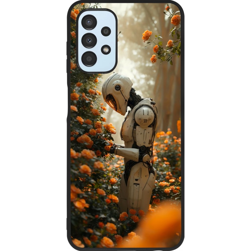 Coque Samsung Galaxy A13 5G - Silicone rigide noir Astronaut flowers 2025