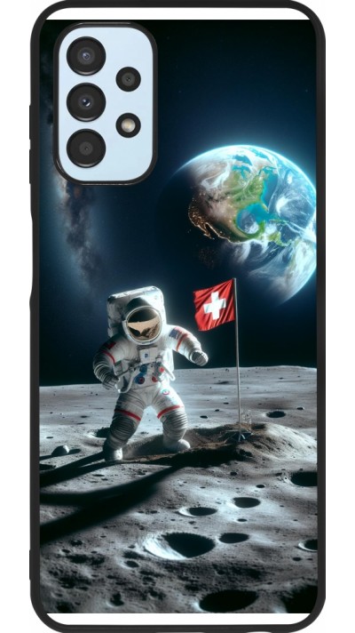 Samsung Galaxy A13 5G Case Hülle - Silikon schwarz Astro Schweiz auf dem Mond