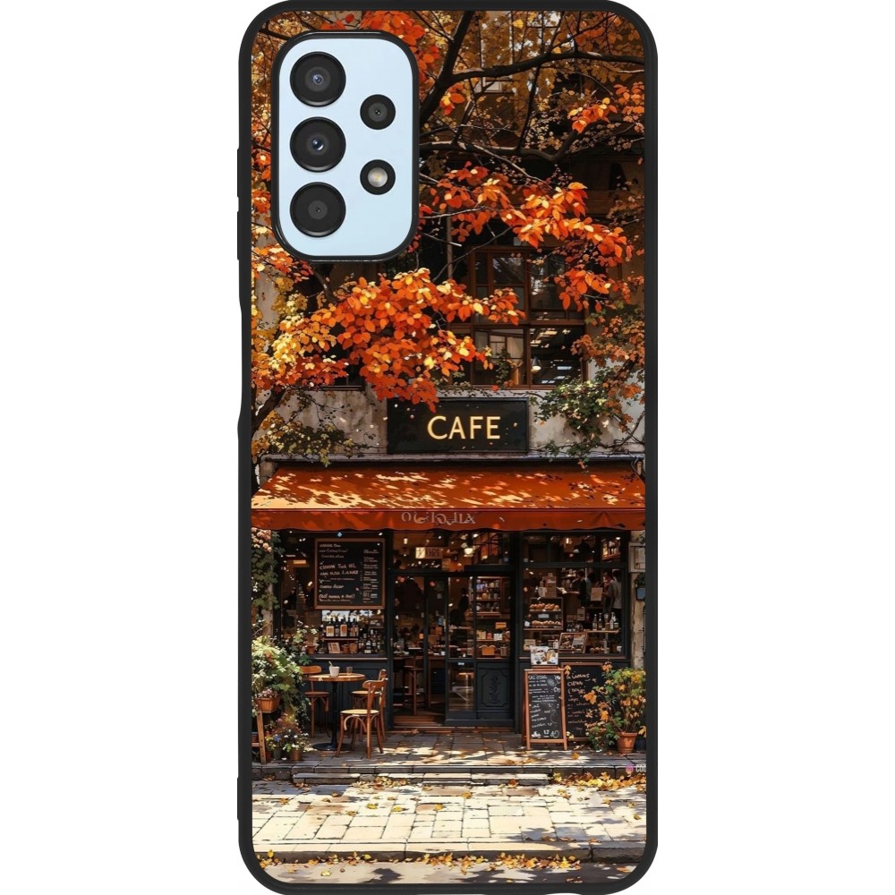 Coque Samsung Galaxy A13 5G - Silicone rigide noir Autumn 25 Coffee shop