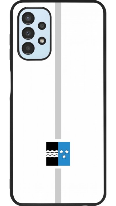 Coque Samsung Galaxy A13 5G - Silicone rigide noir Canton AG blanc