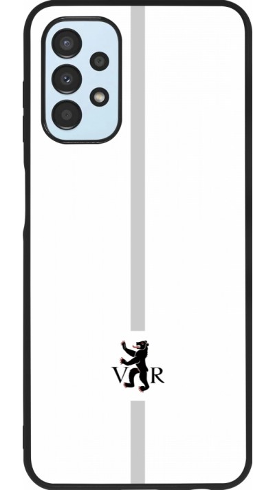 Coque Samsung Galaxy A13 5G - Silicone rigide noir Canton AR blanc