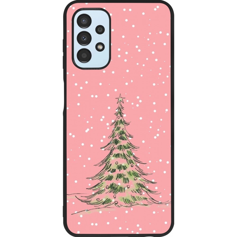 Coque Samsung Galaxy A13 5G - Silicone rigide noir Christmas 25 Pink Tree