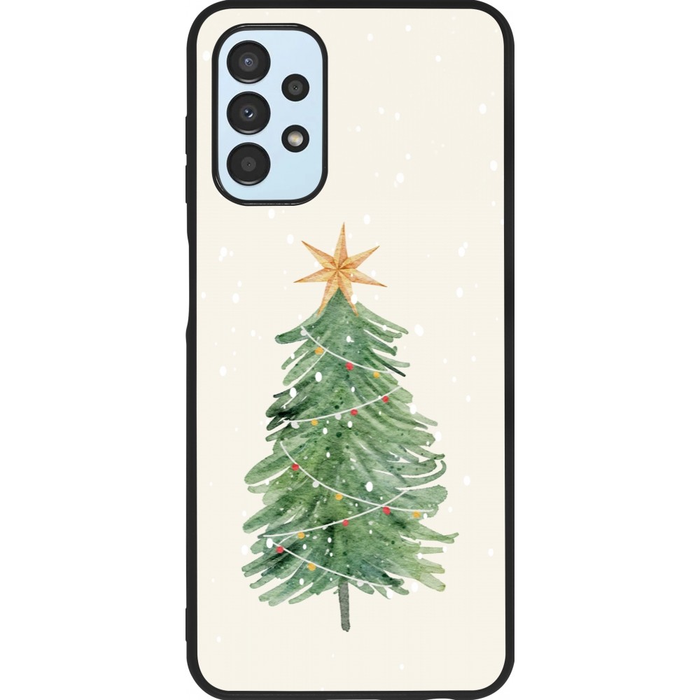 Coque Samsung Galaxy A13 5G - Silicone rigide noir Christmas 25 Sketch Tree
