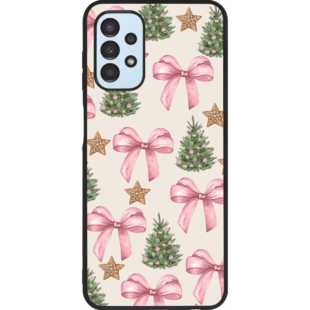 Coque Samsung Galaxy A13 5G - Silicone rigide noir Christmas 25 Vintage Ribbons