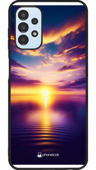 Samsung Galaxy A13 5G Case Hülle - Silikon schwarz Sonnenuntergang gelb violett