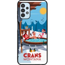 Coque Samsung Galaxy A13 5G - Silicone rigide noir Crans-Montana Mountain Jacuzzi