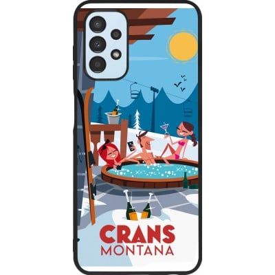 Coque Samsung Galaxy A13 5G - Silicone rigide noir Crans-Montana Mountain Jacuzzi
