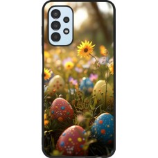 Coque Samsung Galaxy A13 5G - Silicone rigide noir Easter 2026 Decorated eggs