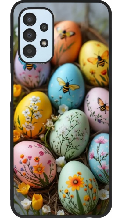 Coque Samsung Galaxy A13 5G - Silicone rigide noir Easter 2026 Eggs with bees
