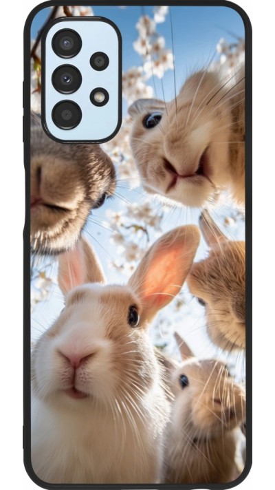 Coque Samsung Galaxy A13 5G - Silicone rigide noir Easter 2026 Rabbits