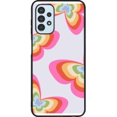 Coque Samsung Galaxy A13 5G - Silicone rigide noir Easter 2024 rainbow butterflies