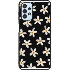 Coque Samsung Galaxy A13 5G - Silicone rigide noir Easter 2024 white on black flower