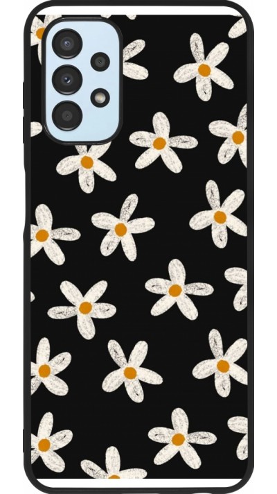 Samsung Galaxy A13 5G Case Hülle - Silikon schwarz Easter 2024 white on black flower
