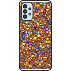 Coque Samsung Galaxy A13 5G - Silicone rigide noir Emoji mixed
