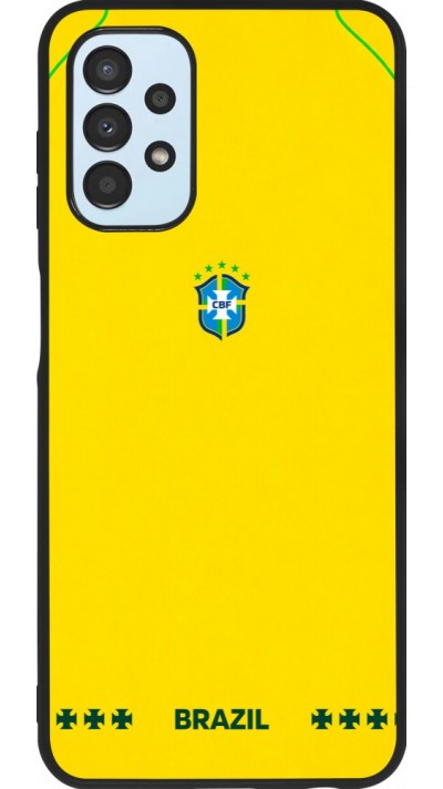 Coque Samsung Galaxy A13 5G - Silicone rigide noir Maillot de football Bresil 2026 personnalisable