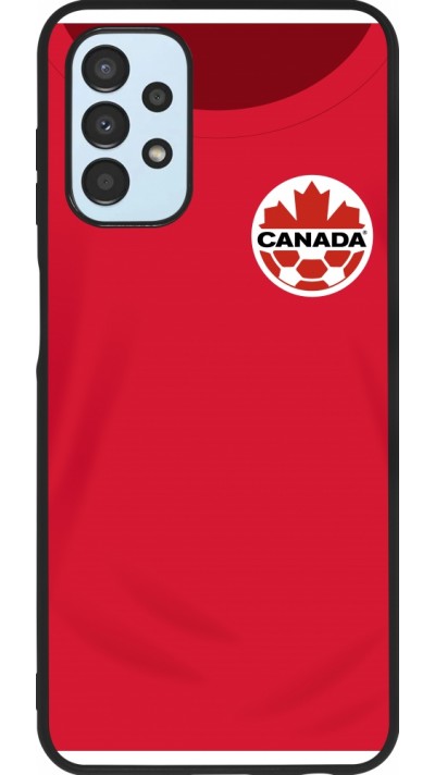 Coque Samsung Galaxy A13 5G - Silicone rigide noir Maillot de football Canada 2022 personnalisable